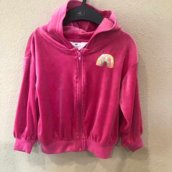 H&M Oversized Hooded Jacket For Toddler Girls Size 3/4T PINK - Picture 3 of 9